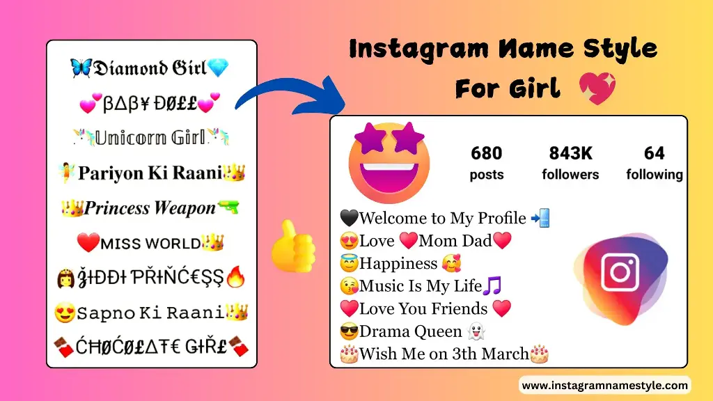 Instagram Name Style For Girl Slide 1