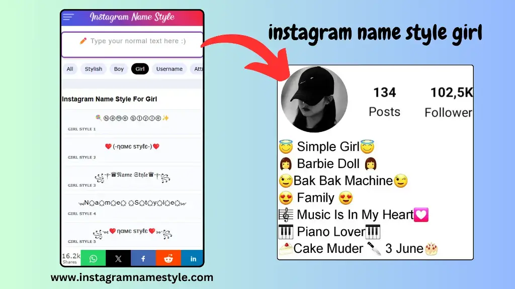 Instagram Name Style For Girl Slide 3